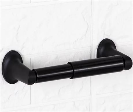 Mainstays Wall-Mounted Oval Style Toilet Tissue Paper Holder, Matte Black Finish