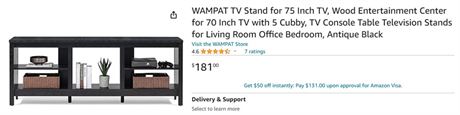 Wampat Tv Stand for 90in Tv Entertainment Center Wood Tv Console