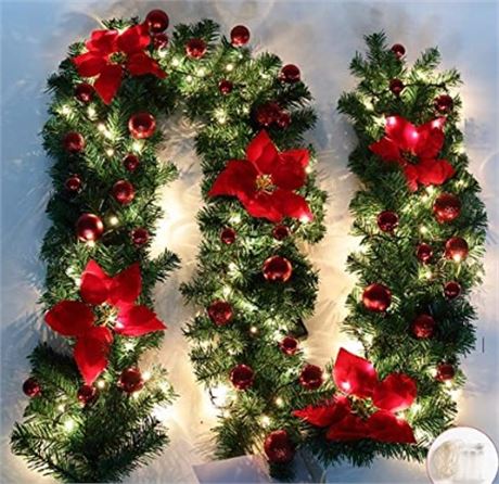 Baxton 6 ft Christmas Garland, Red