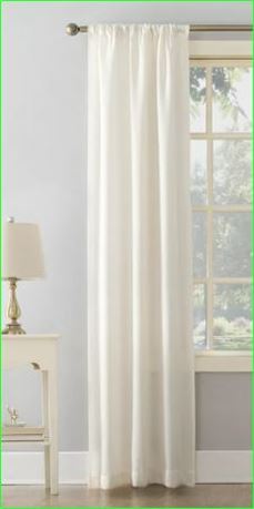 (12) Mainstays Textured Solid Curtain Single Panel, 38 x 63, Cream