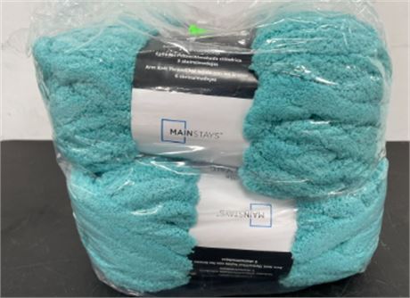 Mainstays Chunky Chenille Yarn, 31.7 yd, Corsair, 100% Polyester, Super  Bulky, Pack of 4 