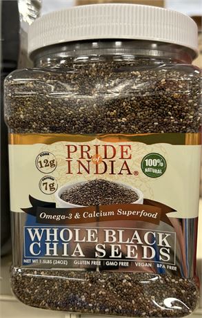 Pride India Whole black Chia Seeds, 1.5 lbs