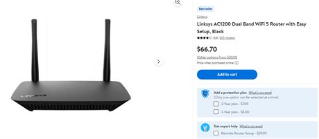 Linksys AC1200 Dual Band WiFi 5 Router with Easy Setup, Black