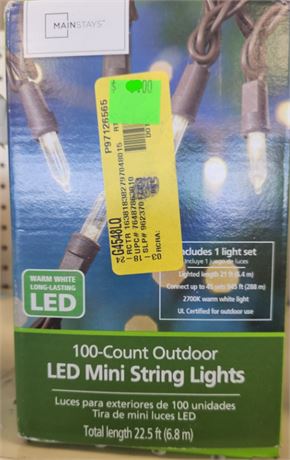 Mainstays 100 count outdoor led mini string lights