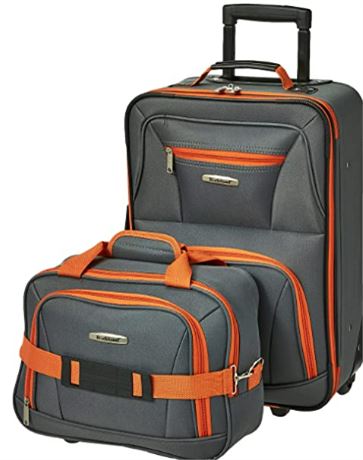 Rockland 2 piece Upright Suitcase set, 17" and carry on bag