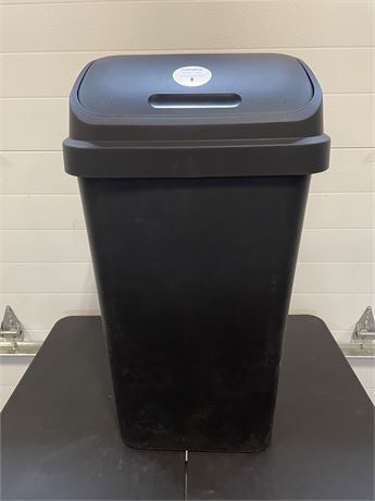 Sterilite 13 Gallon Trash Can, Plastic Swing Top Kitchen Trash Can, Black