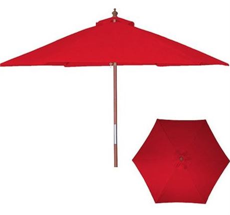Mainstays 8 foot beach umbrella, red