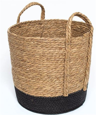 (2) BHG Natural Seagrass Baskets with rope handles