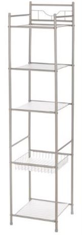 Mainstays 5 tier shelf, Satin nickel, 61 hx 13x13
