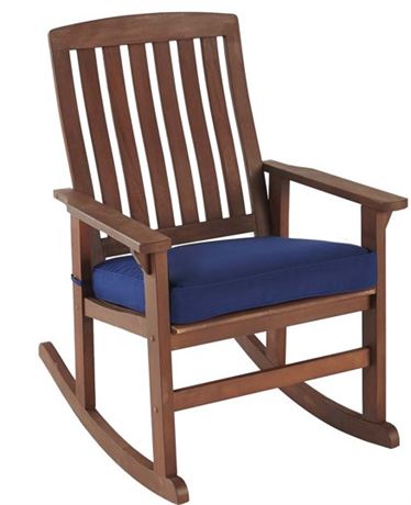 BHG Delahey Wood Rocking Chair, Brown Finish