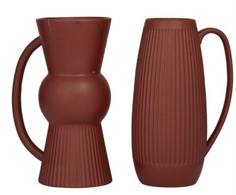 Maple and Jade 12" x 8" Vase with Handles in Rust (Set of 2)