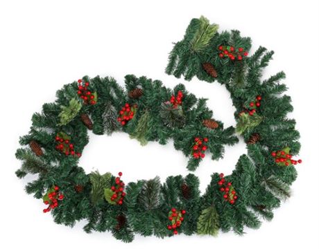 9 Ft Christmas Garland with berries