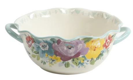 The Pioneer Woman Sweet Romance Blossom Ceramic 9.9-inch Serving Bowl with Handl