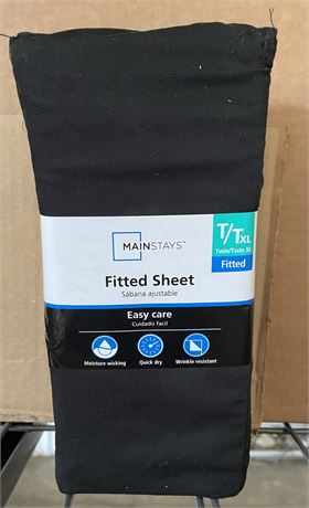 Mainstays fitted sheet black twin