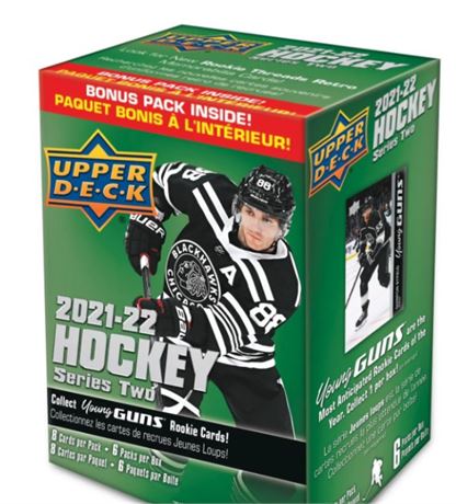 Lot of (2) 2021-2022 Upper Deck Series 2 Hockey 6-Pack Blaster Box
