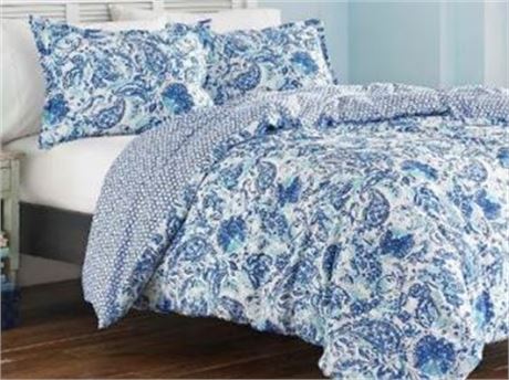 Poppy and Fritz Duvet Cover Set, Blue , Twin