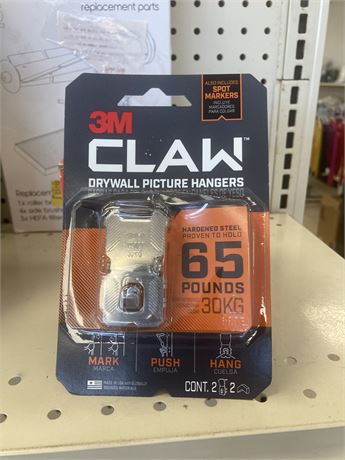 3M Claw Drywall Picture Hangers, 2 pack, Holds up to 65 lb each