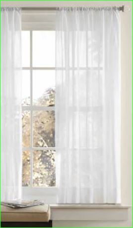 (6) Mainstays Marjorie Sheer Voile Curtain, Single Panel, 54w x 63l, White
