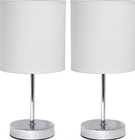 Case of (TWO) Small Basic Table Lamps, 8", White