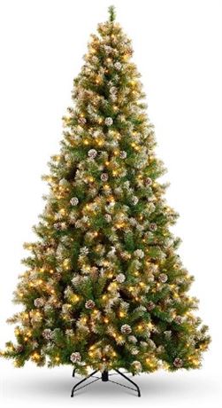 BCP Pre Lit Artificial Flocked Christmas Tree 7.5Ft