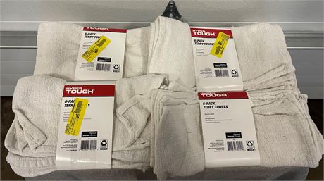 (4) 6-pack hyper terry towels