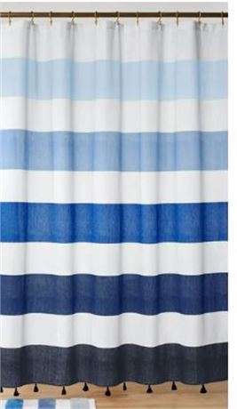 Gap Home Ombre Stripe Shower Curtain, navy