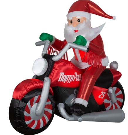 Airblown Inflatable Luxe Santa Riding Motorcycle