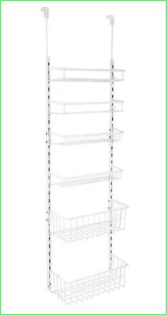 Mainstays Over-The-Door Rack w/ 6 Adjustable Shelves, White