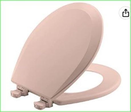Bemis 500EC063 Round Closed Front Toilet Seat w/ Cover in Venetian Pink