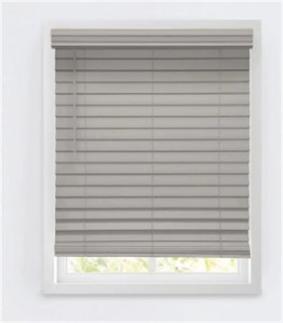 30.5"x48" Cordless Faux Wood Blind, Graystone