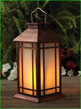 (5) Mainstays Bronze Solar Outdoor Lantern