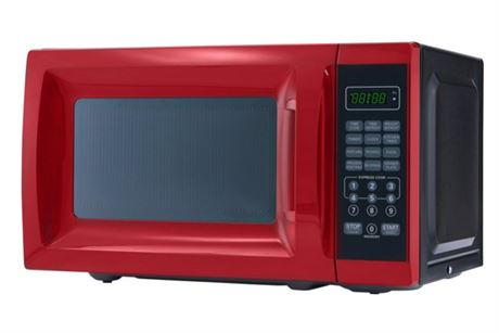 Mainstays .7 Cu ft microwave, red