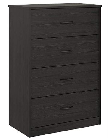 Mainstays Classic 4 drawer Dresser, Black Oak