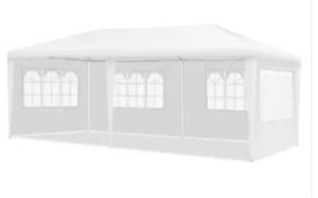 Costway 10 ft. x 20 ft. White Canopy Tent Wedding Party Tent with Carry Bag