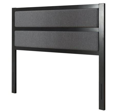 Mainstays Metal and Twill Fabric Headboard, Queen, Black/Gray