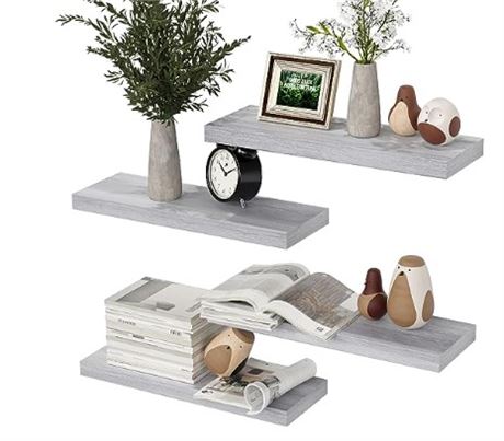 4-pack of floating shelves, Rustic Gray 24"x4"
