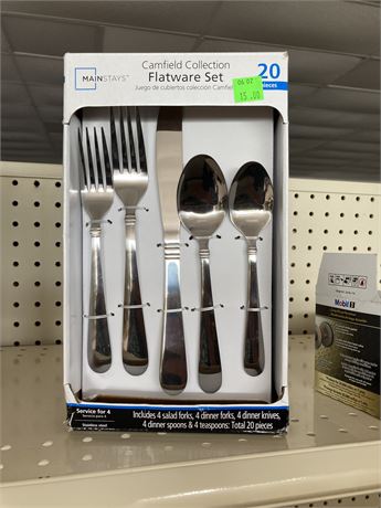 Mainstays Camfield Collection Flatware Set, Stainless Steel