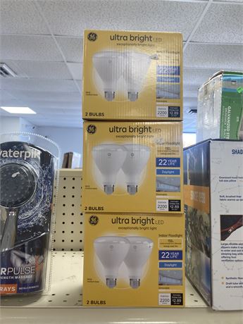 Lot of (THREE) 2-pack GE Ultra Bright LED Indoor Floodlights