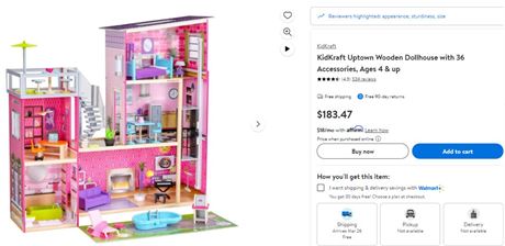 KidKraft   Uptown Wooden Dollhouse with 36 Accessories, Ages 4 & up