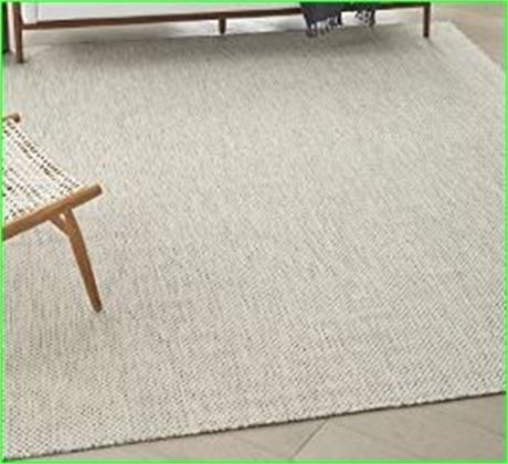 Nourison Easy Care 8 x 10 Ivory/White Indoor/Outdoor Rug