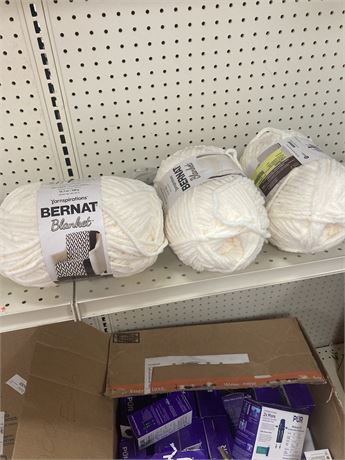 Lot of (THREE) Barnat Yarnspirations Blanket yarn, 10.5 oz, 220 yard, ivory