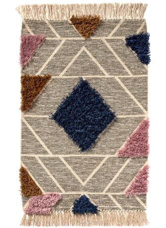 Diamond Aztec Tufted Flat Weave Accent Rug 2x3 by Drew Barrymore Flower Home