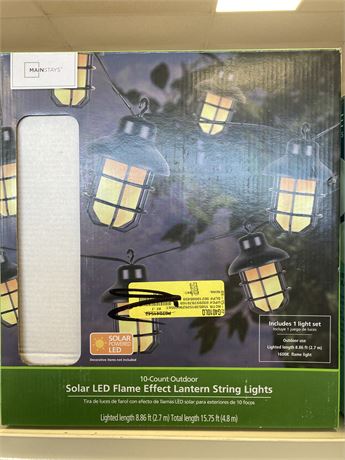 Mainstays Solar LED Flame Effect Lantern String Light