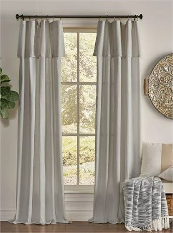Lot of (TWO) Mercontile Drop Cloth Curtain Panels, gray, 50"x95"