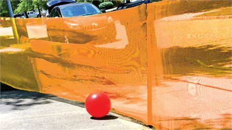 Play It Safe Driveway Net, Removable Orange Safety Netting up to 25 ft wide
