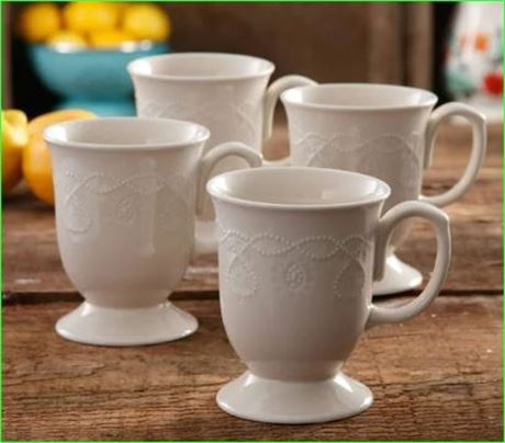 Case of Pioneer Woman Cowgirl mugs, Linen, 4pk