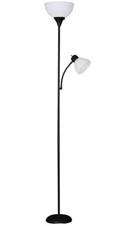 Mainstays Floor Lamp with Reading Light, Black Finish