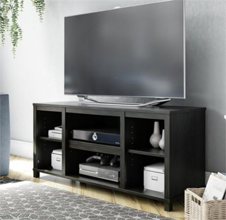Mainstays Parsons TV Stand for TVs up to 50, Black Oak