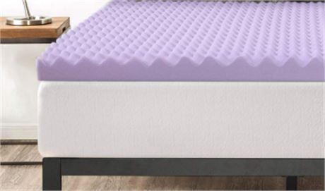Zinus 3 inch eggcrate memory foam topper infused with Lavender, QUEEN