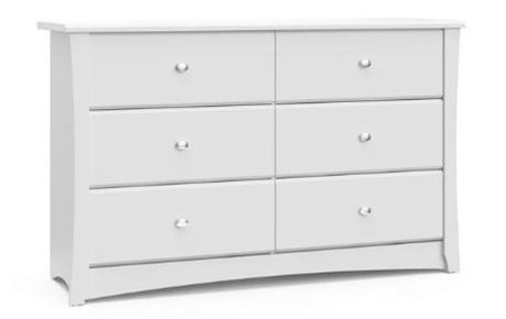 Storkcraft Crescent 6 Drawer Double Dresser (White)